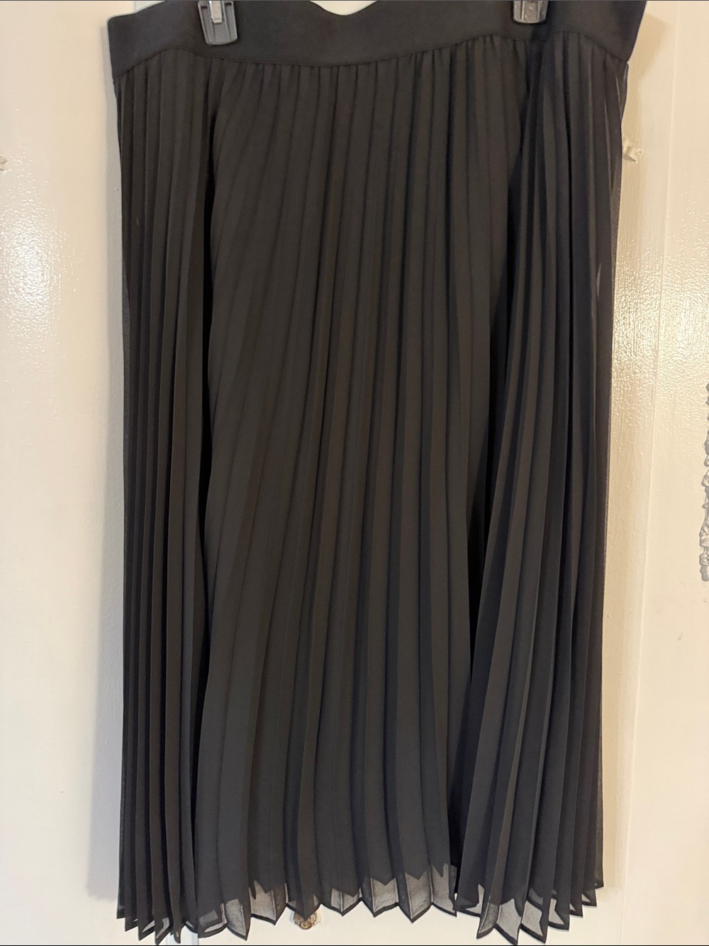 Alfani Black Pleated Midi Skirt